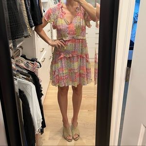 Anthro robin tiered mini dress sz xs - sold out!